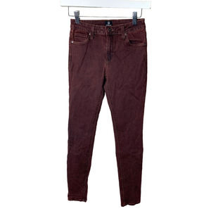 JustBlack acid wash wine red denim jeans skinny stretch size 26